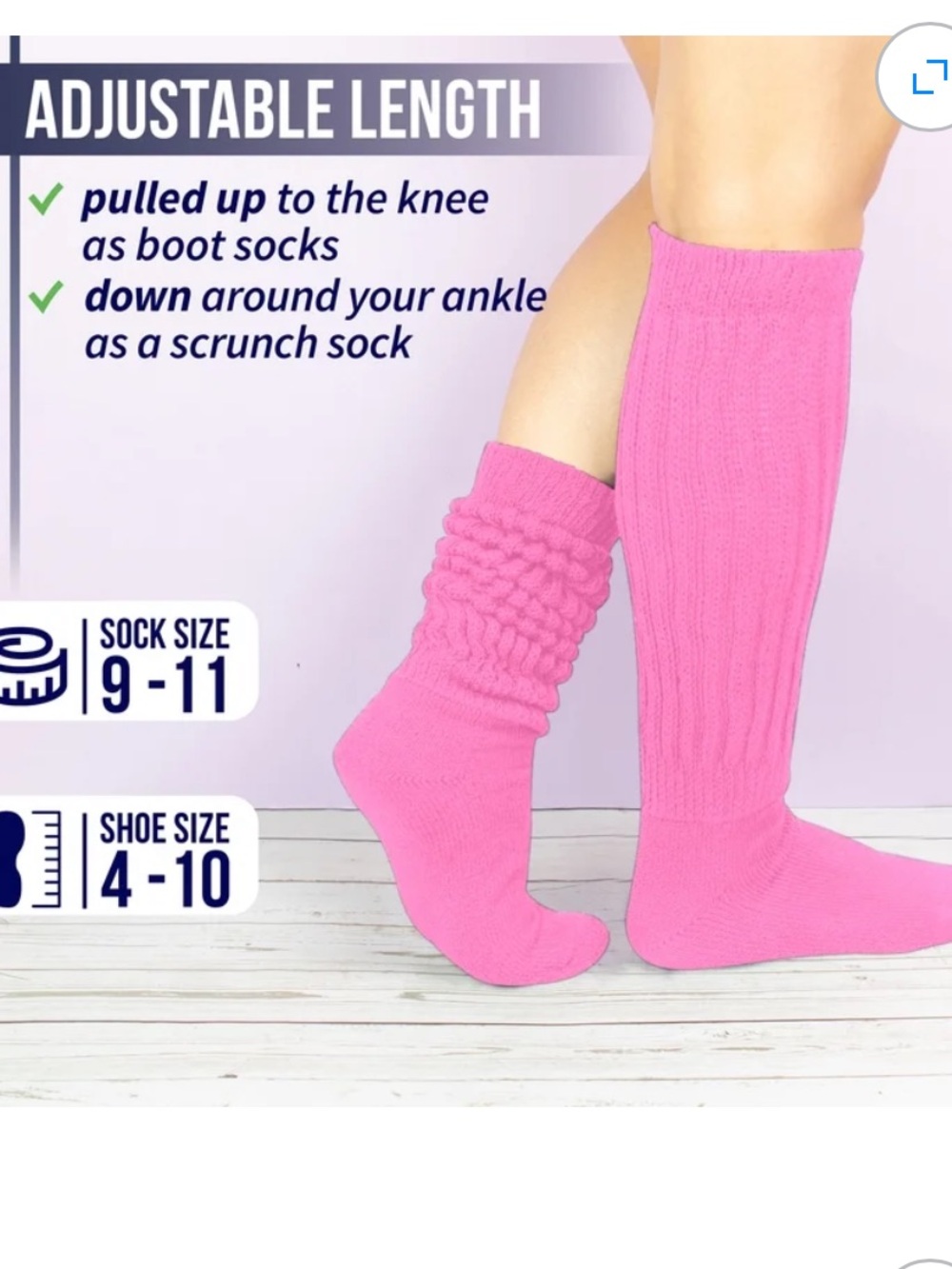 Slouchy Skippy Clause Thick Cozy Socks - Pink Mix - Unbranded - Picture 5 of 8